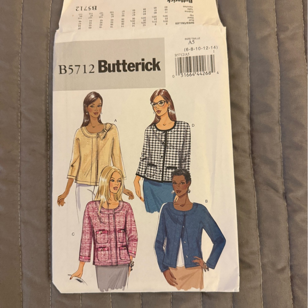 Butterick Women's Jacket or Blouse Pattern -